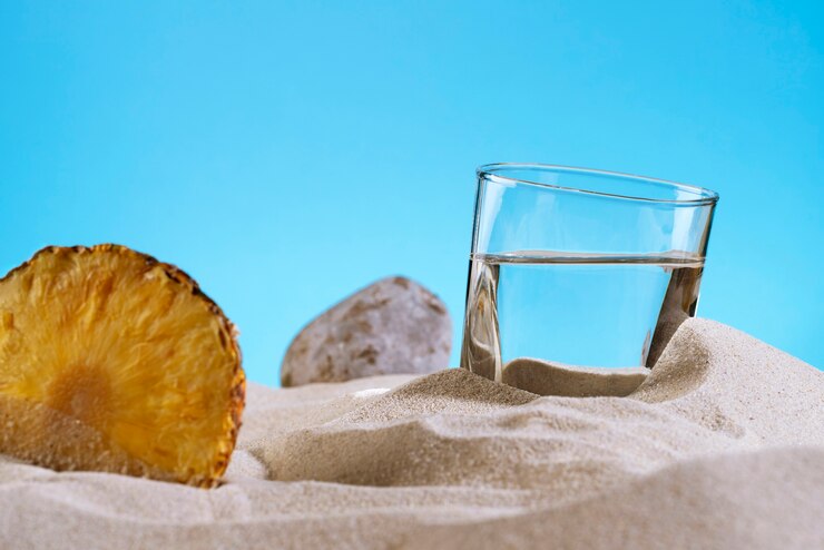Free Photo sotol drink with pineapple still life