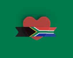 Free photo south africa flag heart banner