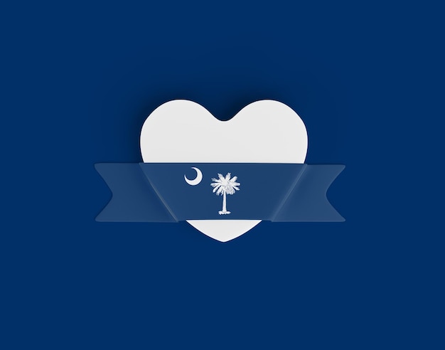 Foto gratuita bandiera del cuore della bandiera della carolina del sud