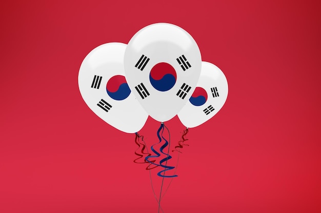 Foto gratuita palloncini bandiera corea del sud