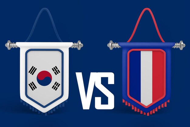 South Korea VS France Flag Banner