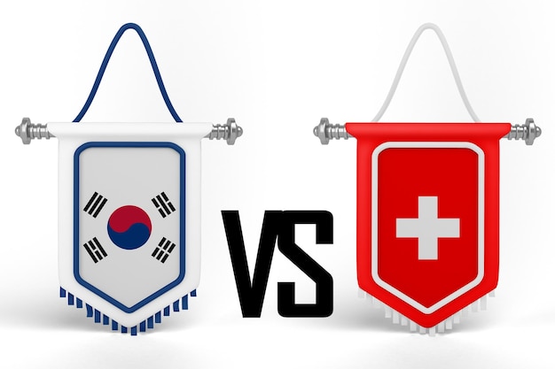 South Korea VS Switzerland Flag Banner