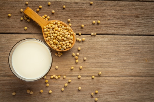 豆乳、大豆食品および飲料製品食品栄養の概念。