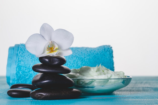 Spa decoration with volcanic stones