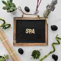 Free photo spa lettering on chalkboard