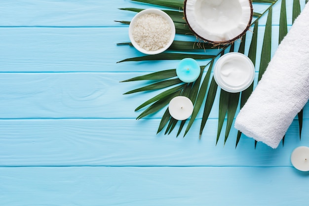 Spa still life with beauty products