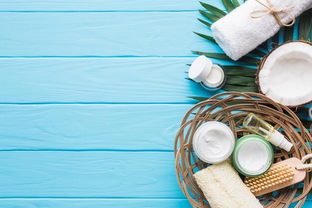 Spa still life with beauty products