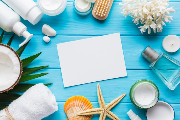 Spa still life with beauty products