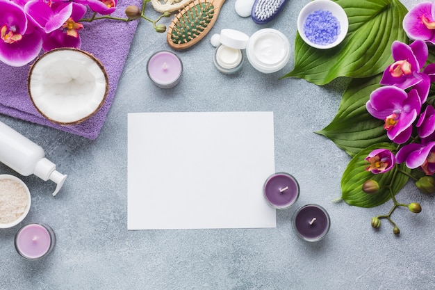 Spa still life with beauty products