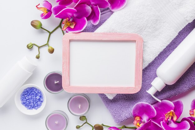 Spa still life with beauty products