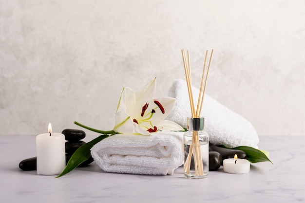 Spa therapy concept with scented sticks