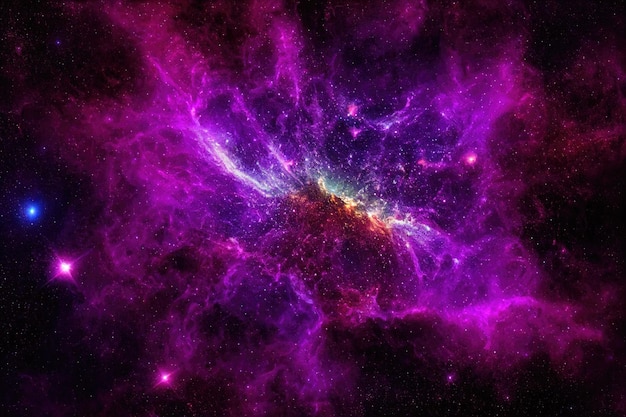無料写真 宇宙背景のリアルな星空夜コスモスと輝く星天の川とスターダスト カラー ギャラクシー