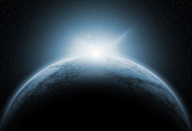 Free photo space background with fictional planets