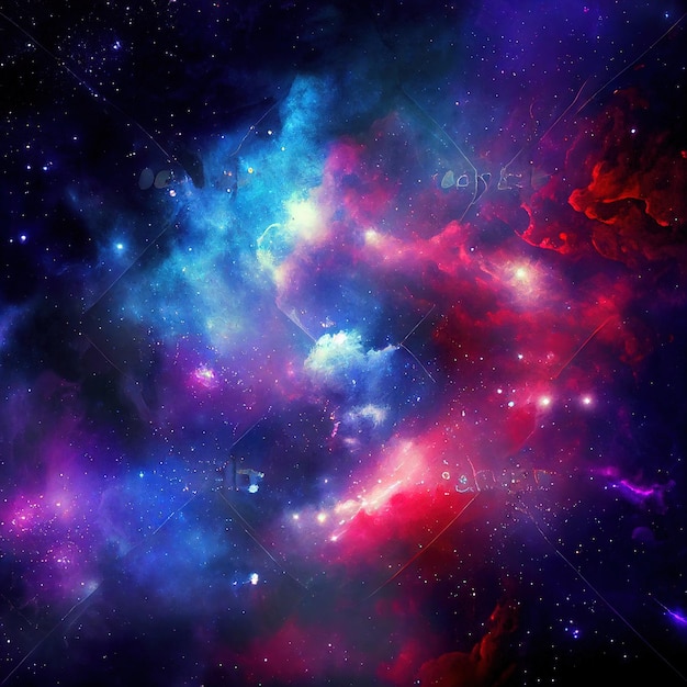 Бесплатное фото Космический фон со звездной пылью и сияющими звездами реалистичный красочный космос с туманностью и млечным путем