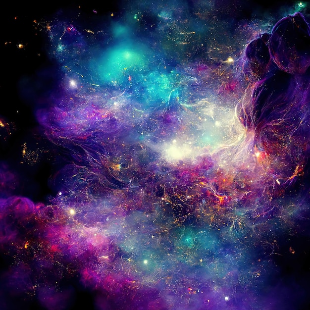 Free photo space background with stardust and shining stars realistic colorful cosmos with nebula and milky way