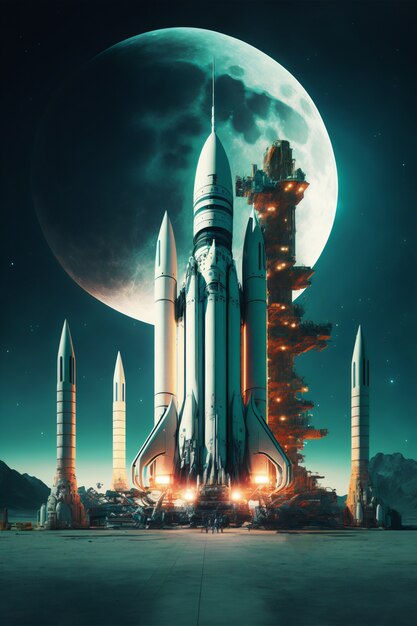Space travel collage design