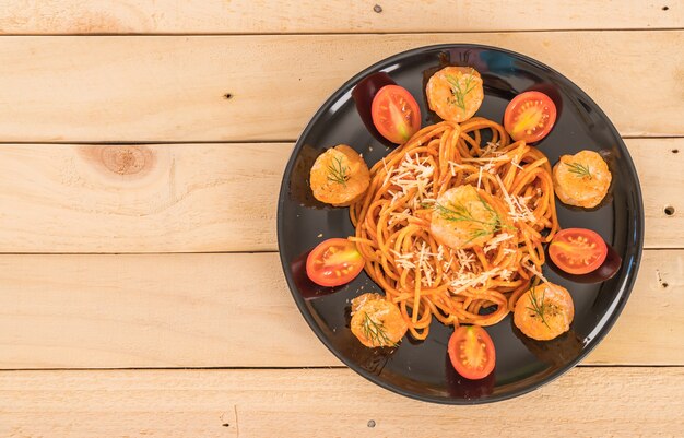 spaghetti with shrimp