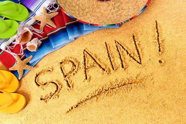 Spagna spiaggia di scrittura