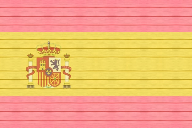Испанский флаг на фоне текстуры древесины
