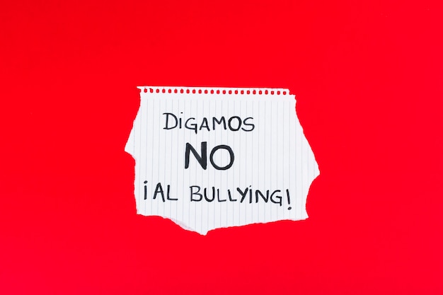 Spanish Let's Say NO to Bullying slogan