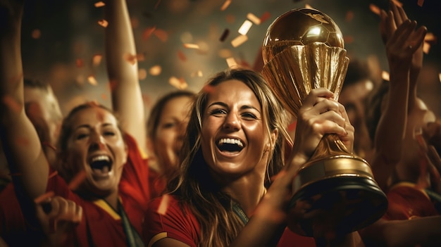 Spanish team celebrating their victory