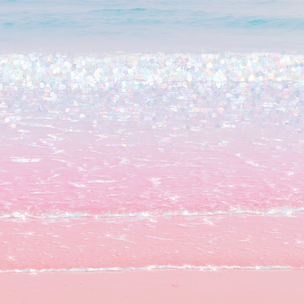 Сверкающие пляжные волны пастельное изображение