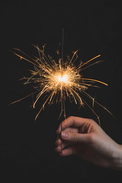 Sparkler in hand