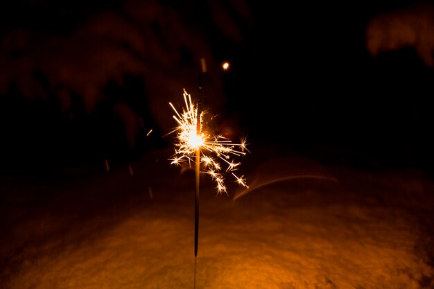 Sparkler in the snow