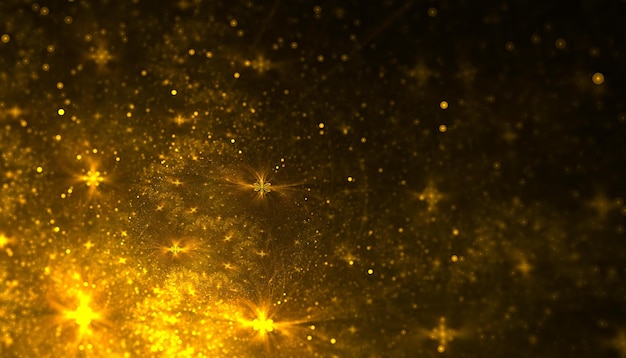 Free photo sparkling golden glitter particles beautiful background illustration