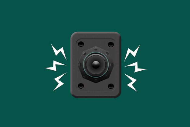 Speakers with extremely high volume and green background