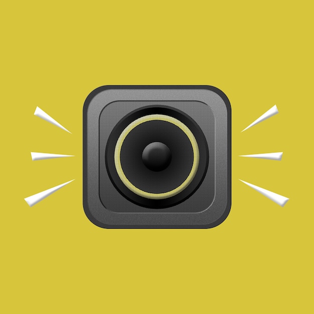 Free photo speakers with extremely high volume and yellow background