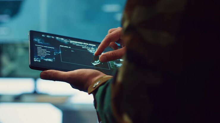Free Photo special operations engineer following enemy warships or submarines