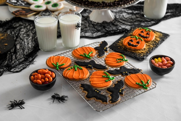 Free photo specific treats in pumpkin shape for party