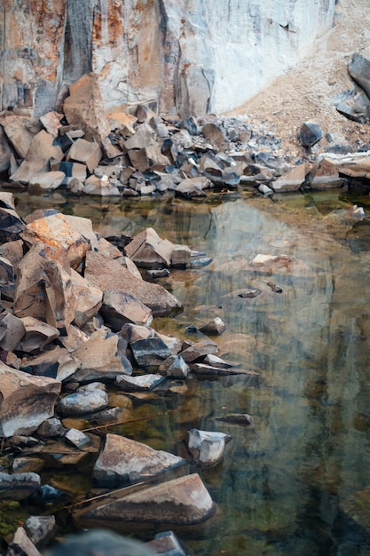 Spectacular view of quarry of granite stone