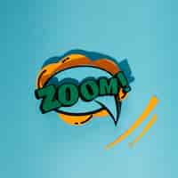 Free photo speech bubble with expression text zoom on blue background