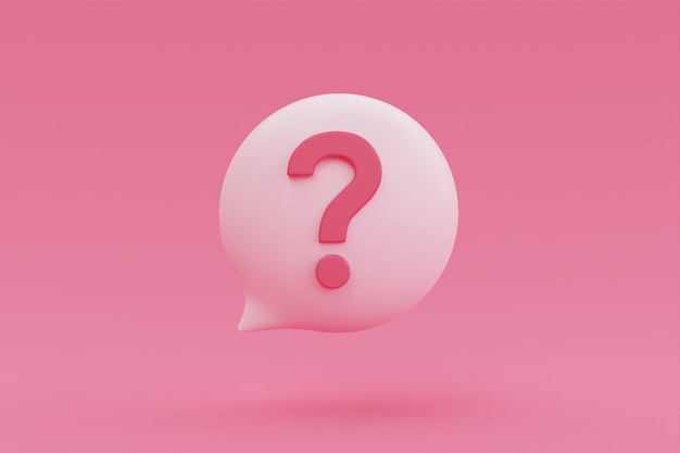 Speech bubble with pink question mark