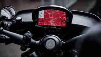 Free photo speedometer reflecting chrome dashboard inside futuristic sports car generated by ai