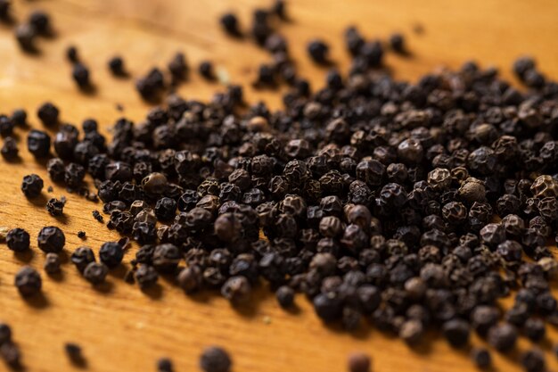 Spices. Heap of pepper on the table