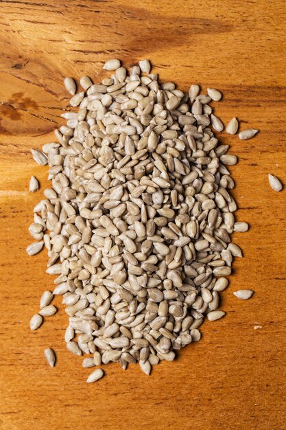 Spices. Heap of seeds on the table