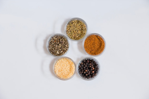 Free photo spices standing in circle