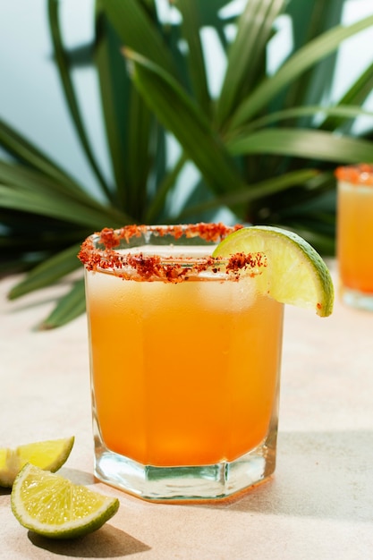 Free photo spicy michelada drink assortment