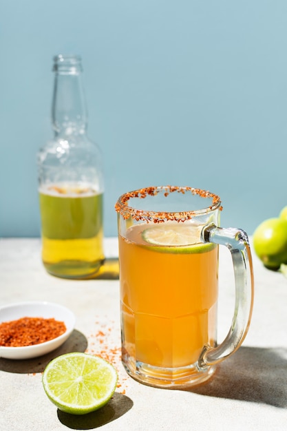 Spicy michelada drink assortment