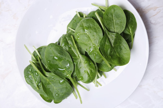 Spinach on the table