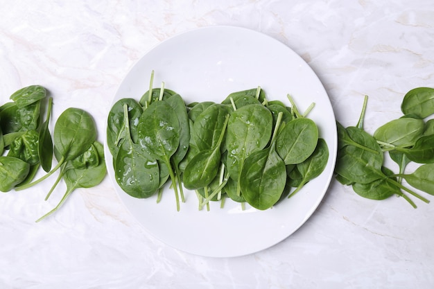 Spinach on the table