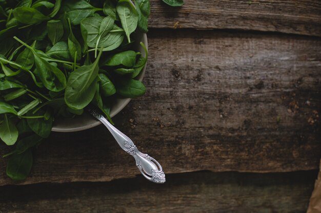 Spinach on the table