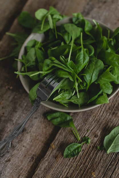 Spinach on the table