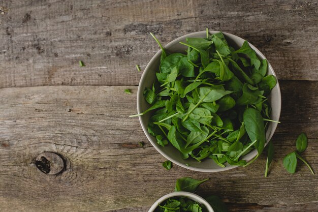 Spinach on the table