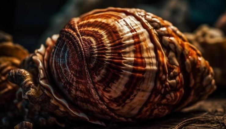 Free Photo spiral seashell pattern a souvenir from nature generated by ai