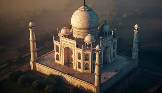 Spiritual minaret symbolizes ancient indigenous cultures and religions generated by AI