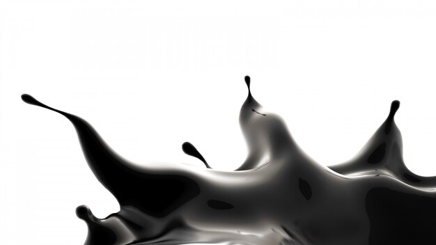 液体のしぶきと黒の背景 3 Dイラスト プレミアム写真 液体のしぶきと黒の背景 3 Dイラスト プレミアム写真